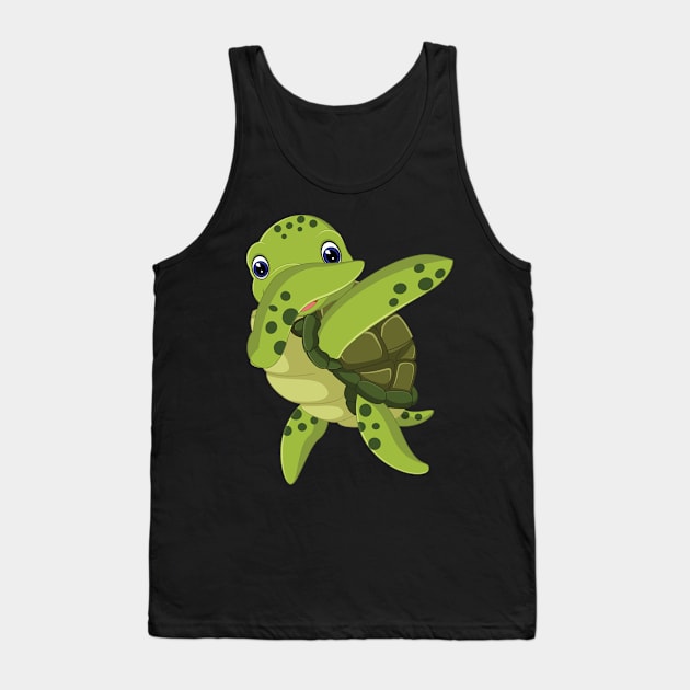'Dabbing Sea Turtle' Funny Dabbing Animal Gift Tank Top by ourwackyhome